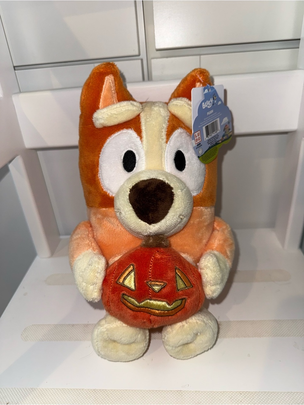 Bluey Halloween Pumpkin Plush - Orange and Cream